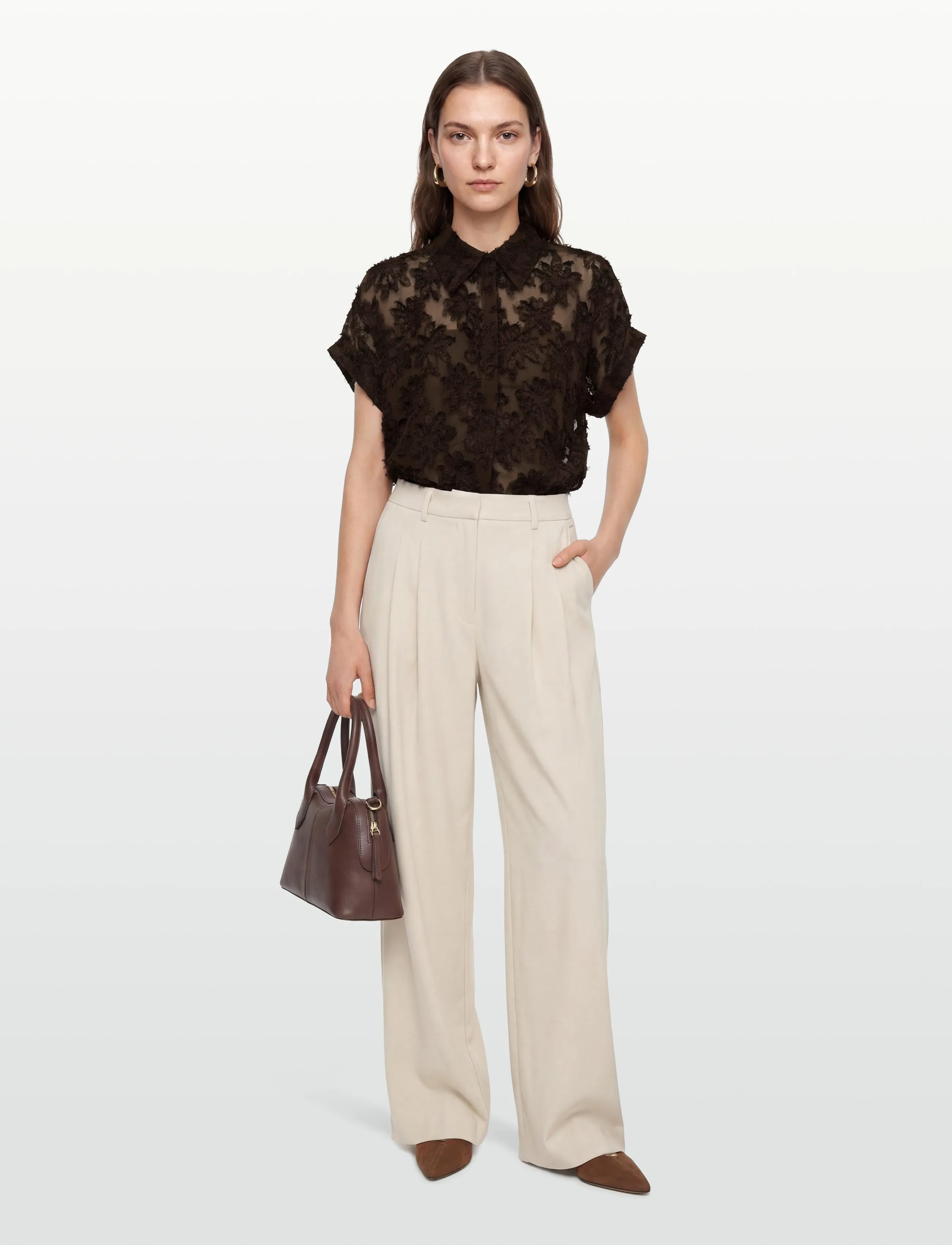 ROUGE EDIT - ROUKYOTO S/S SHIRT/2 - kortærmede skjorter - seal brown - 0