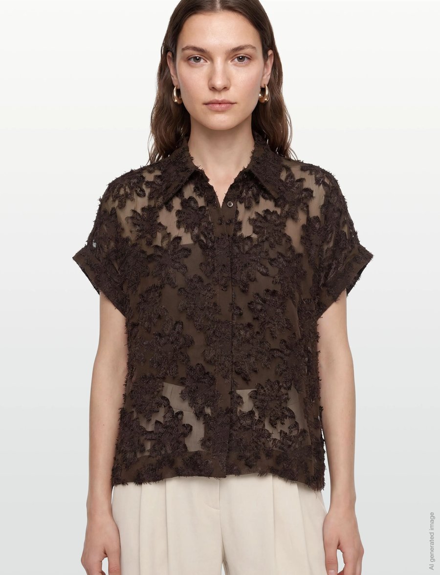 ROUGE EDIT - ROUKYOTO S/S SHIRT/2 - kortærmede skjorter - seal brown - 3