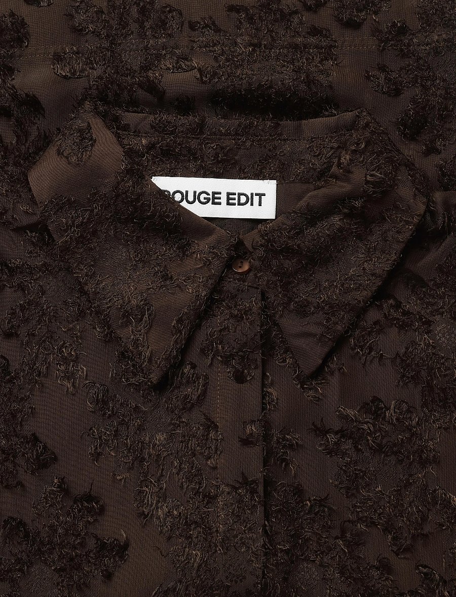 ROUGE EDIT - ROUKYOTO S/S SHIRT/2 - kortærmede skjorter - seal brown - 5