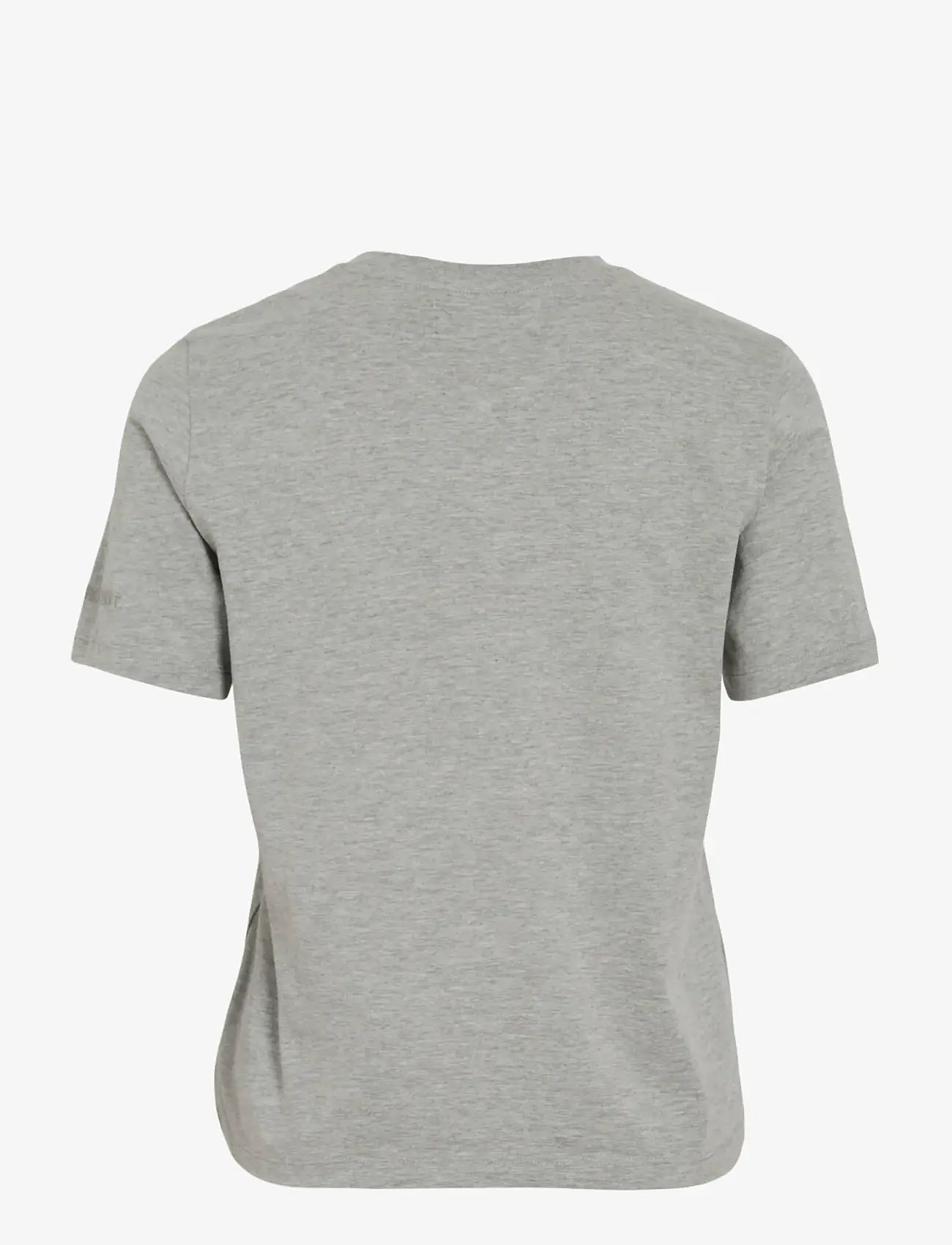 ROUGE EDIT - ROUPIMA SS EMB. O-NECK TEE - laveste priser - light grey melange - 2
