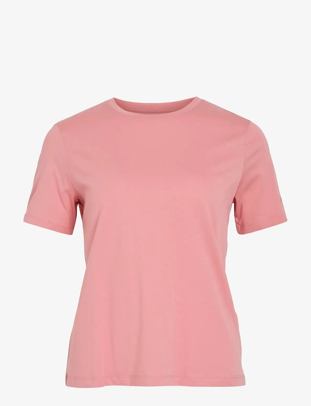 ROUGE EDIT - ROUPIMA SS EMB. O-NECK TEE - t-shirts - peach blossom - 1