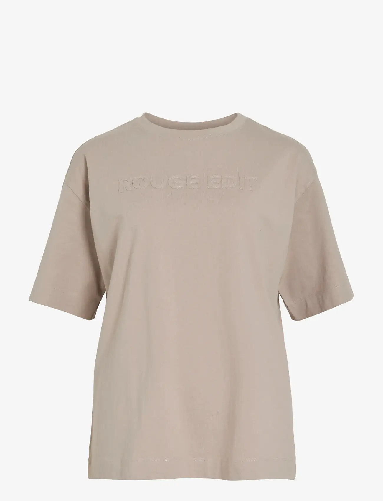 ROUGE EDIT - ROUNELLA 2/4 O-NECK OVERSIZED TEE - t-shirts - dove - 1