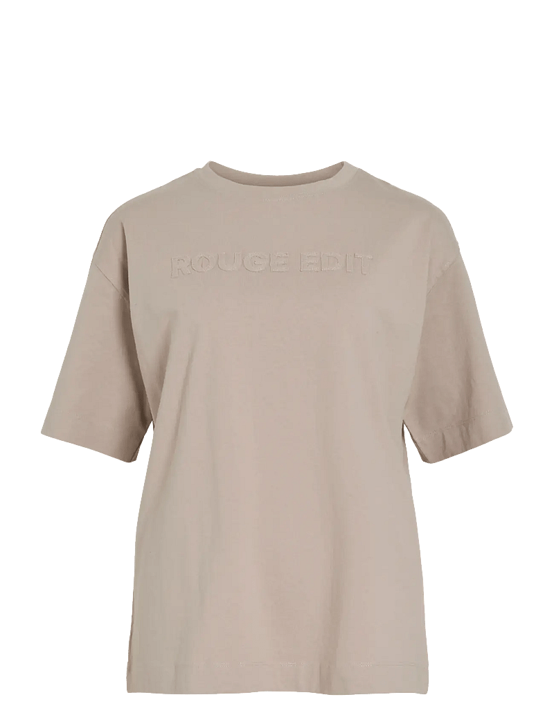 ROUGE EDIT - ROUNELLA 2/4 O-NECK OVERSIZED TEE - t-shirts - dove - 1