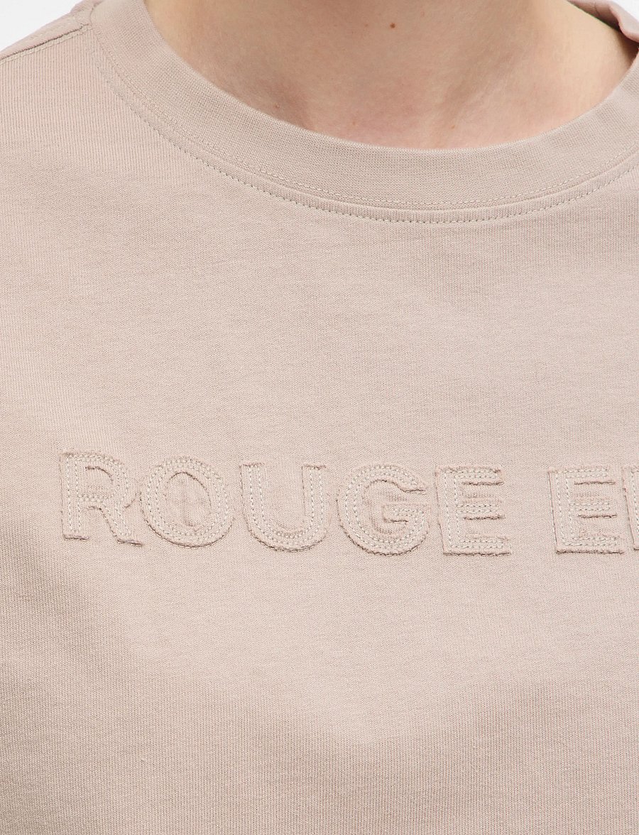 ROUGE EDIT - ROUNELLA 2/4 O-NECK OVERSIZED TEE - t-shirts - dove - 5