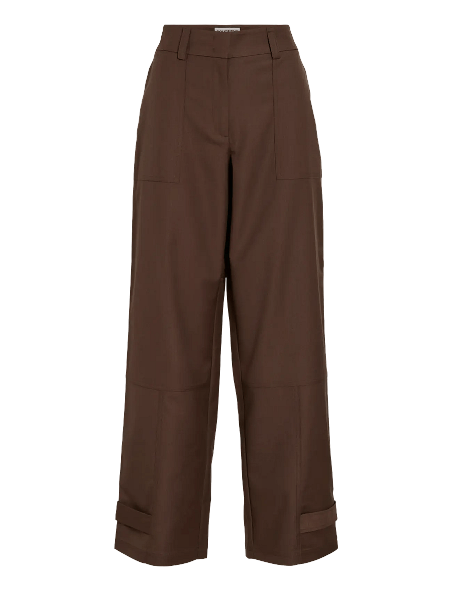 ROUGE EDIT - ROUAMES RW WF F/L TROUSER - hosen mit weitem bein - chicory coffee - 1