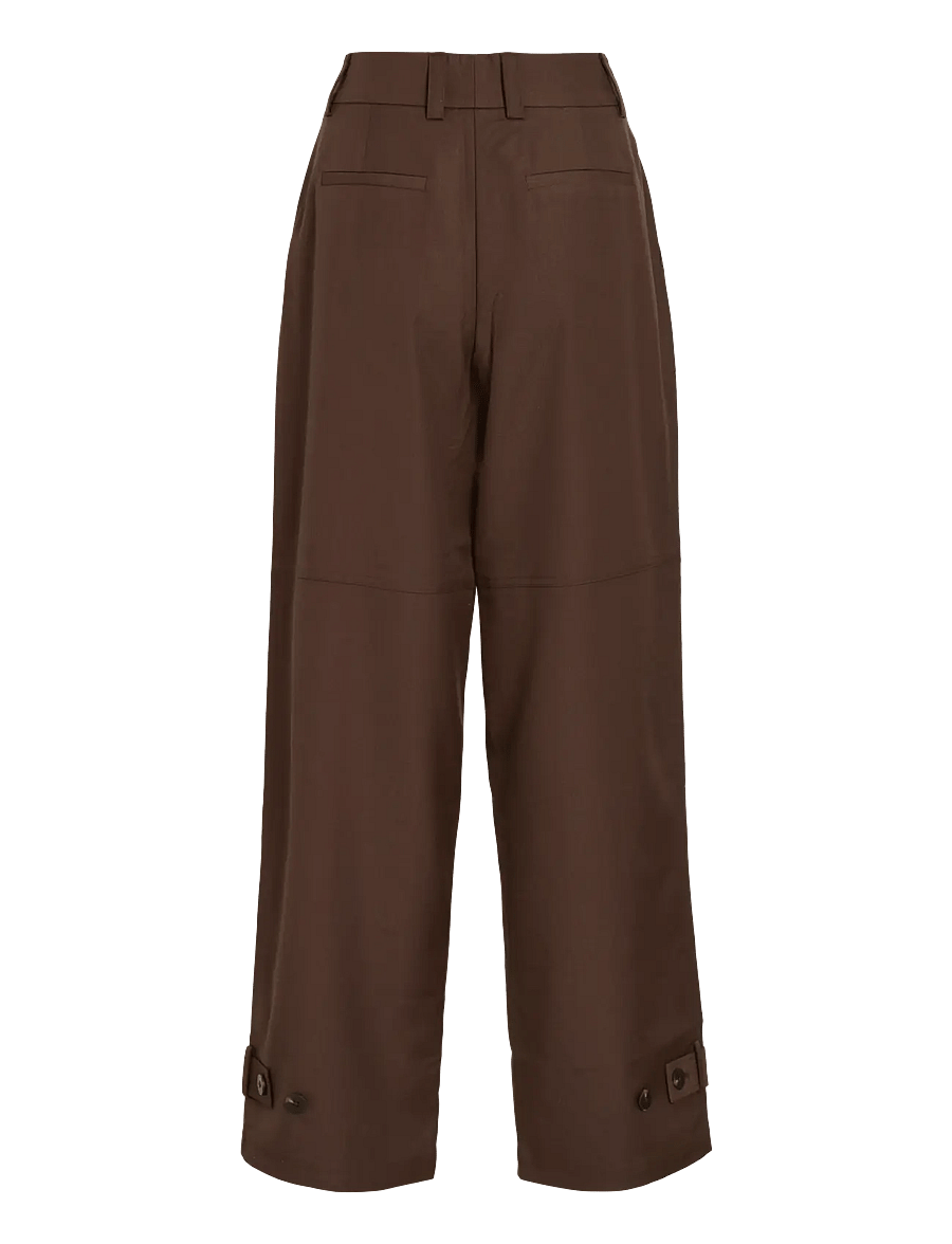 ROUGE EDIT - ROUAMES RW WF F/L TROUSER - hosen mit weitem bein - chicory coffee - 2
