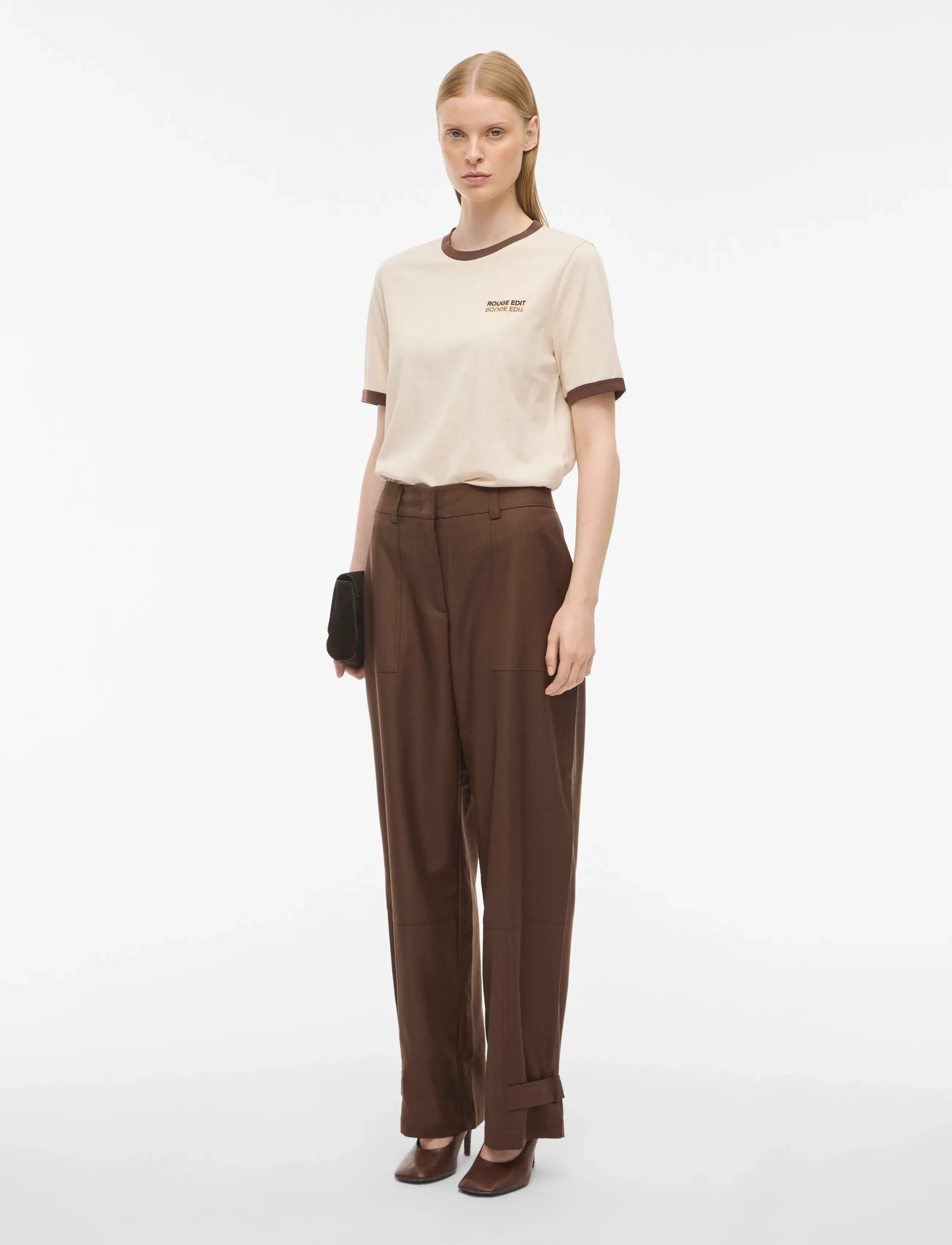 ROUGE EDIT ROUAMES RW WF F/L TROUSER - ROUGE EDIT - CHICORY COFFEE / brown