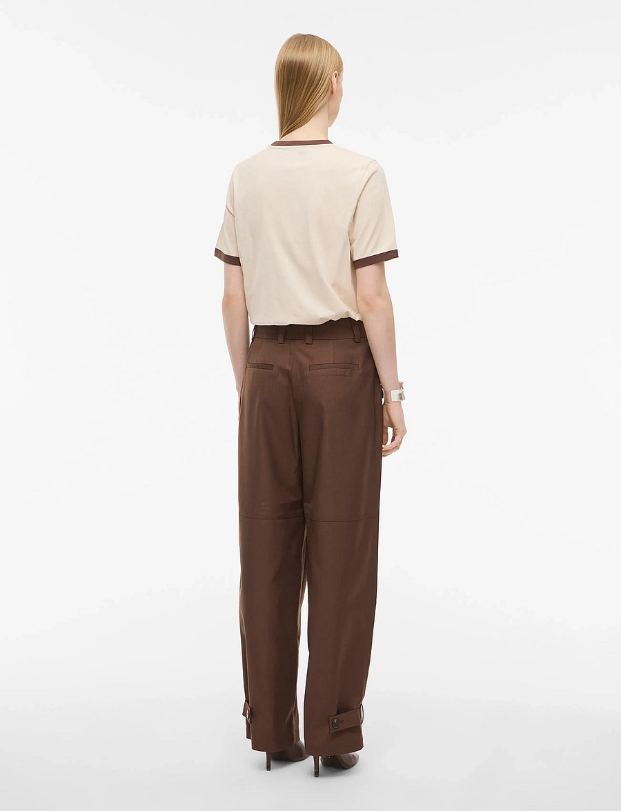 ROUGE EDIT - ROUAMES RW WF F/L TROUSER - hosen mit weitem bein - chicory coffee - 3