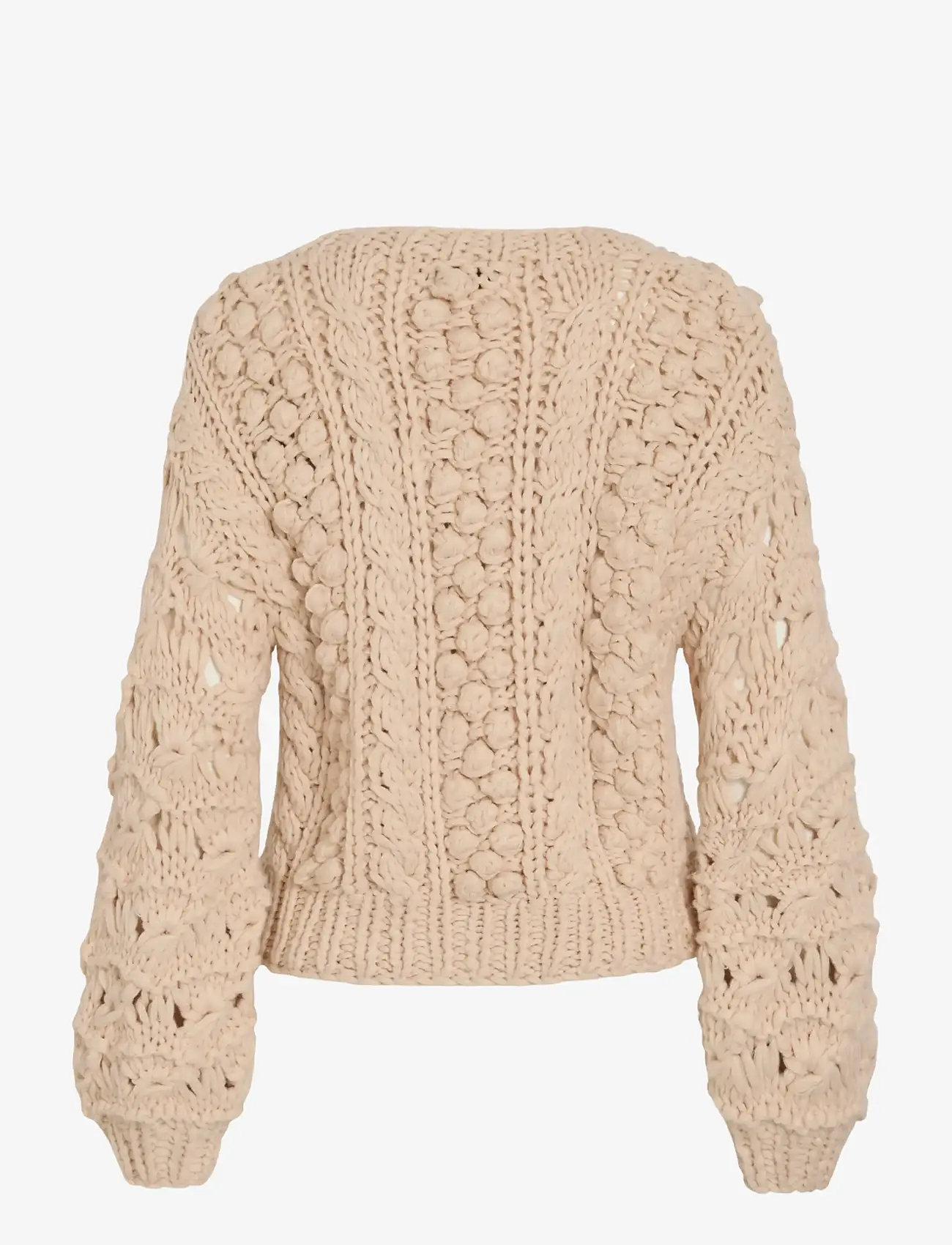 ROUGE EDIT - ROUAMELIA LS V-NECK CARDIGAN - hnepptar peysur - oatmeal - 2