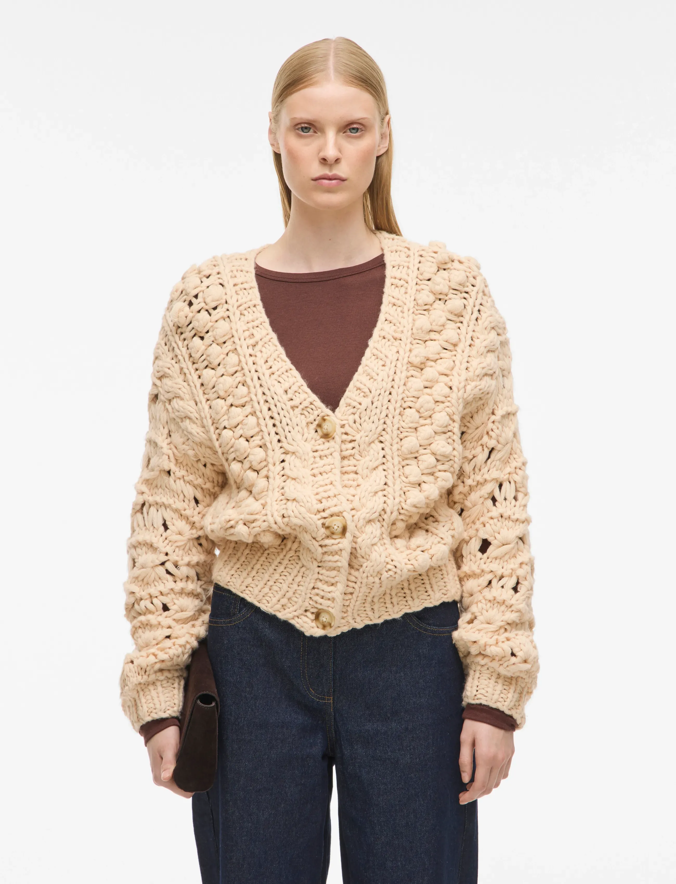 Rouamelia Ls V-Neck Cardigan