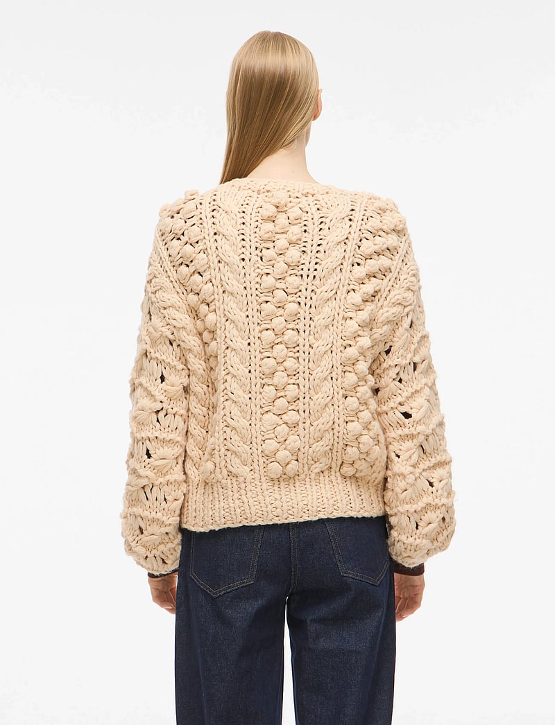 ROUGE EDIT - ROUAMELIA LS V-NECK CARDIGAN - hnepptar peysur - oatmeal - 3