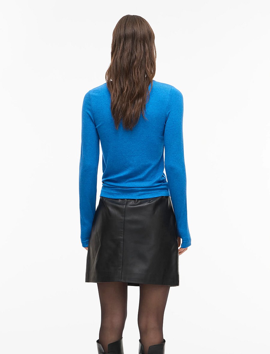 ROUGE EDIT - ROUMAPLE L/S O-NECK TEE/2 - långärmade toppar - directoire blue - 3