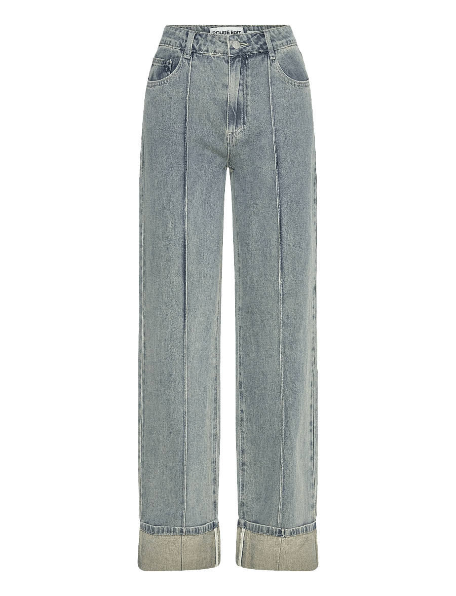 ROUGE EDIT - ROUVIVIAN RW F/L W/F JEANS - hosen mit weitem bein - light blue denim - 1