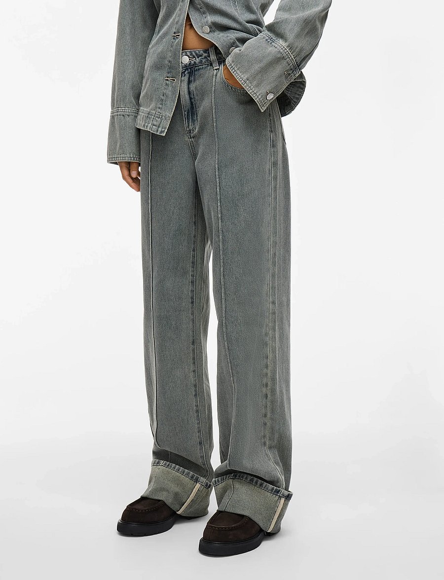 ROUGE EDIT - ROUVIVIAN RW F/L W/F JEANS - hosen mit weitem bein - light blue denim - 0