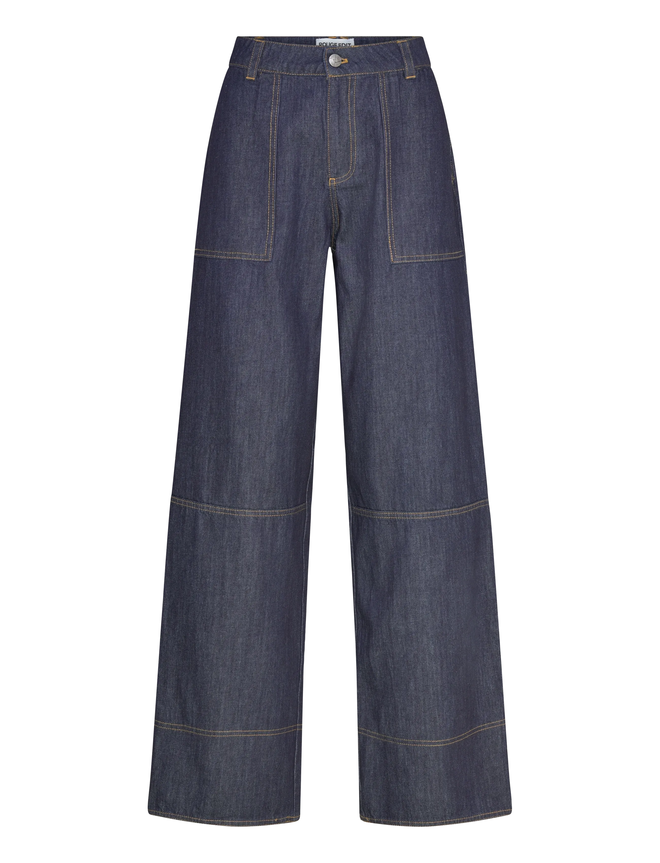 ROUGE EDIT ROUBRIXTON RW F/L JEANS - Brede jeans - DARK BLUE DENIM / navy