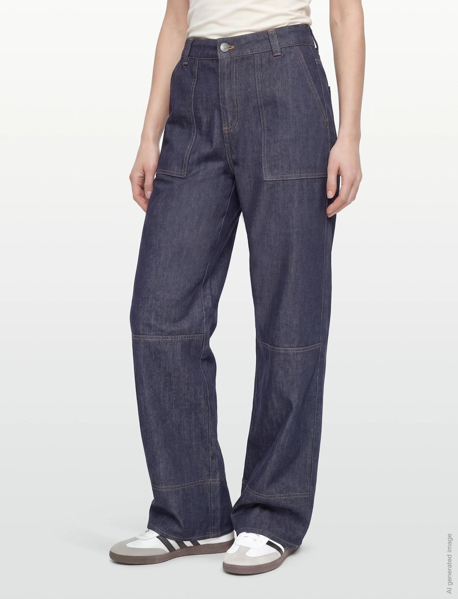 ROUGE EDIT - ROUBRIXTON RW F/L JEANS - brede jeans - dark blue denim - 3