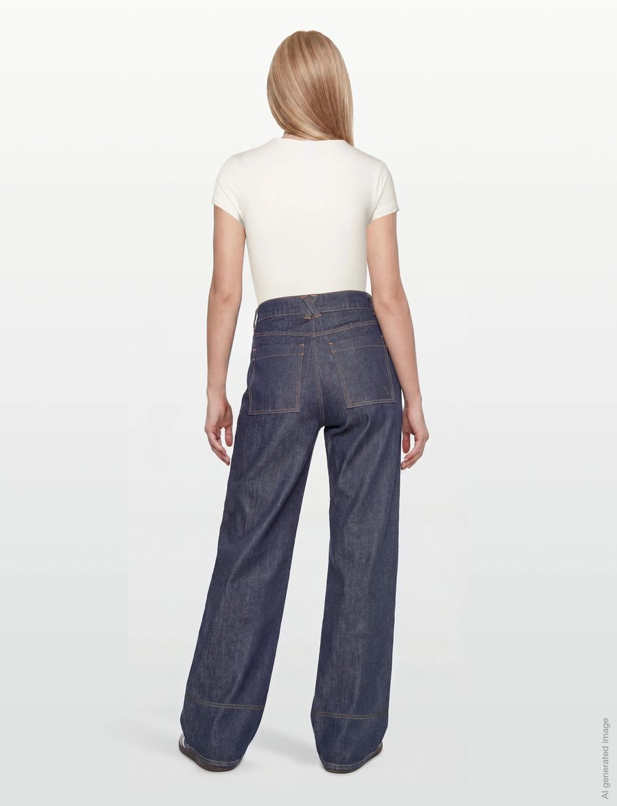 ROUGE EDIT - ROUBRIXTON RW F/L JEANS - brede jeans - dark blue denim - 4