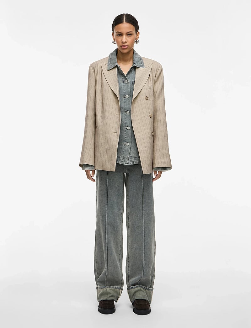 ROUGE EDIT - ROUSAGA L/S DB BLAZER - dobbeltradede blazere - feather gray - 0