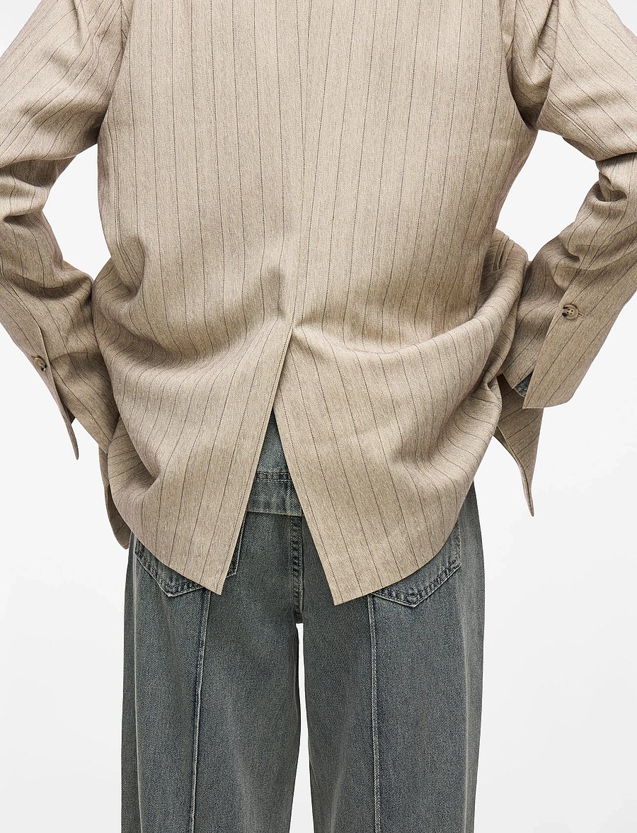 ROUGE EDIT - ROUSAGA L/S DB BLAZER - dvieiliai švarkai - feather gray - 5