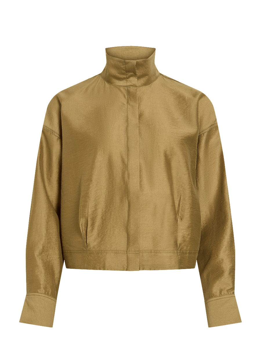 ROUGE EDIT - ROUSTINA L/S HIGH NECK SHIRT/1 - gothic olive - 1