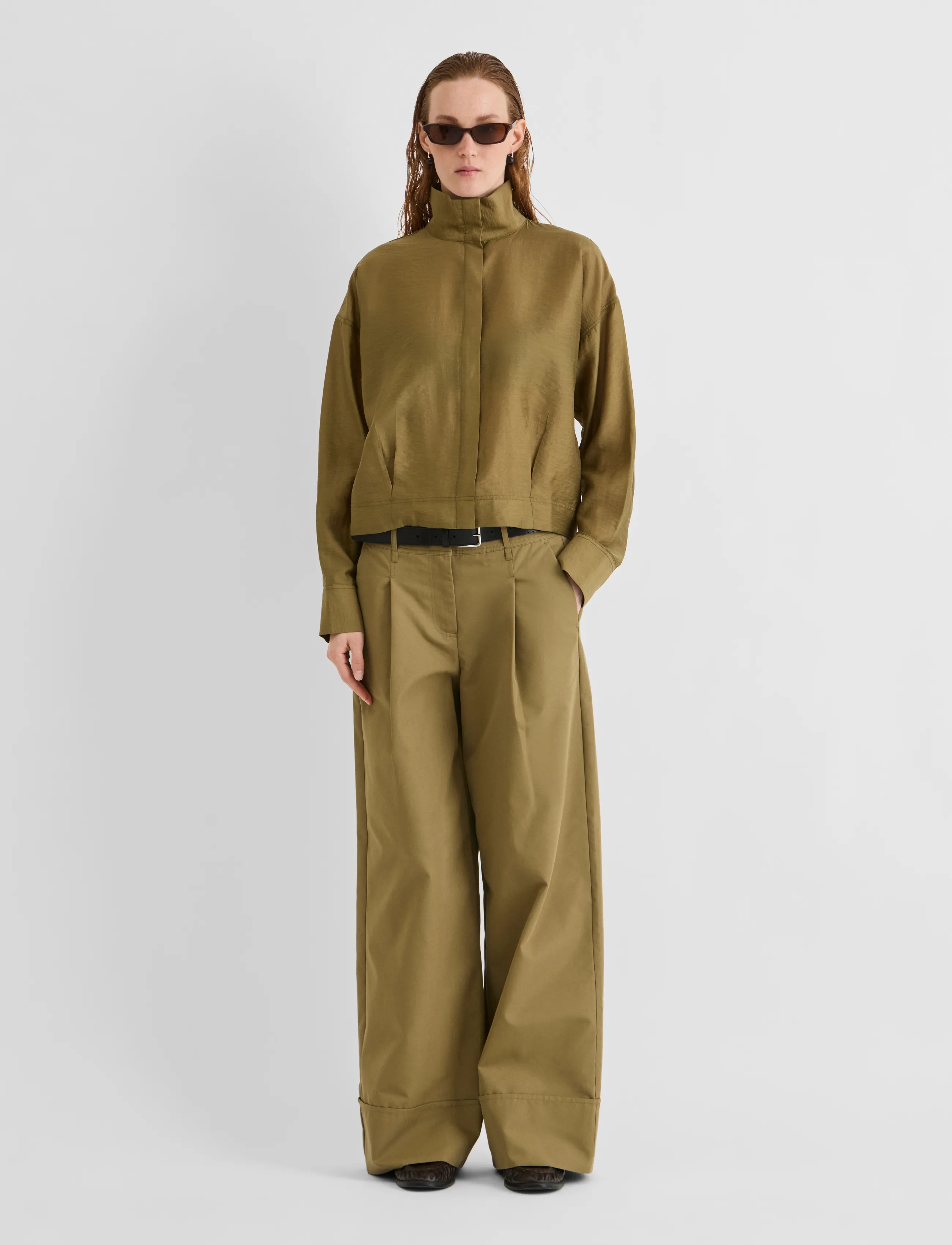 ROUGE EDIT - ROUSTINA L/S HIGH NECK SHIRT/1 - gothic olive - 4