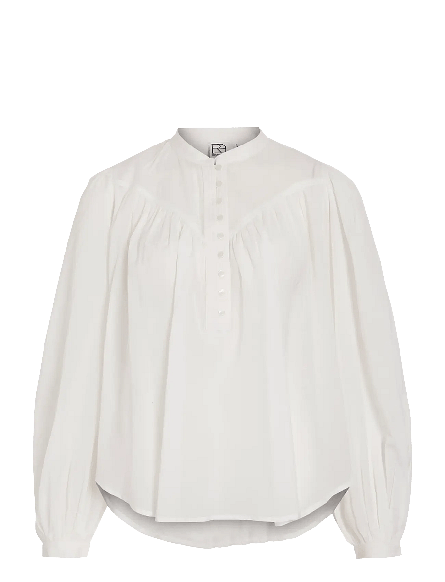 ROUGE EDIT - ROUSALLY L/S CHINA COLLAR SHIRT - koszule z długimi rękawami - cloud dancer - 1