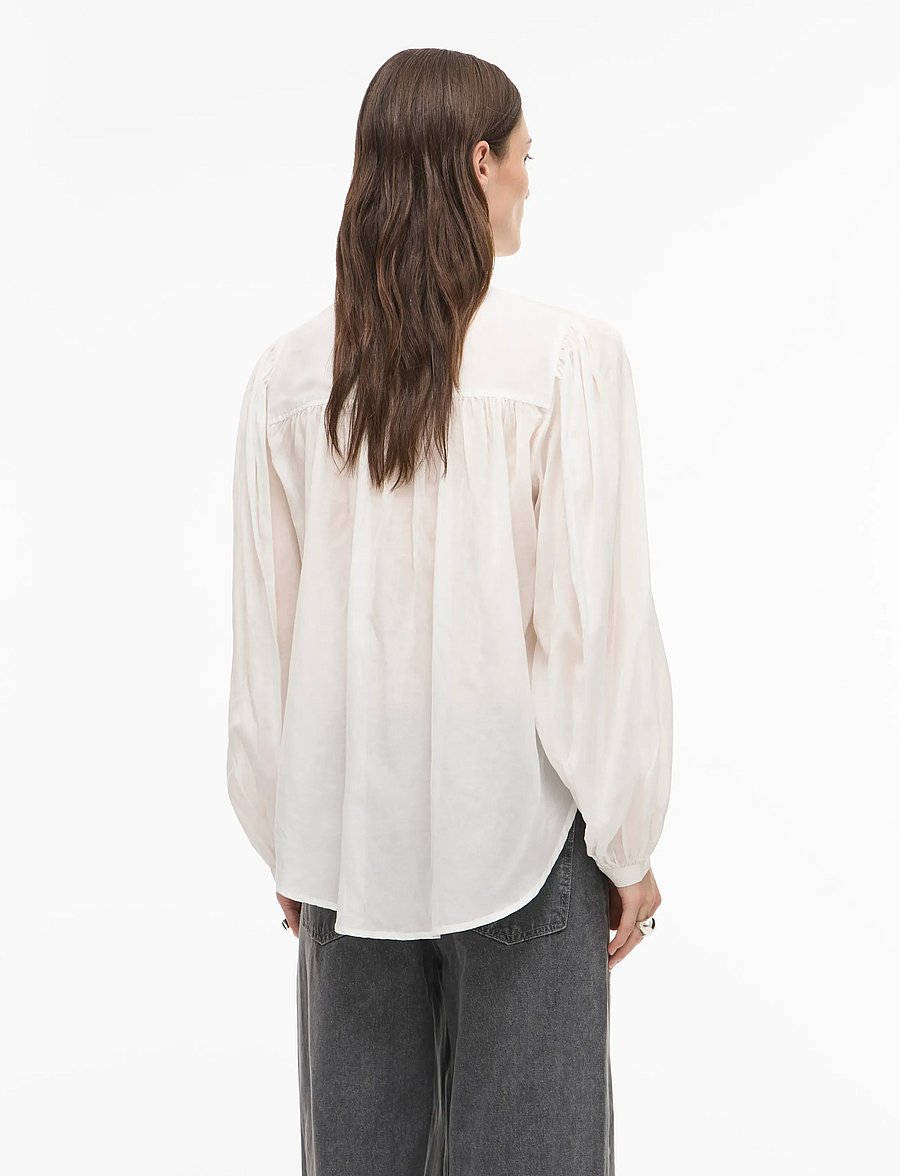 ROUGE EDIT - ROUSALLY L/S CHINA COLLAR SHIRT - koszule z długimi rękawami - cloud dancer - 3