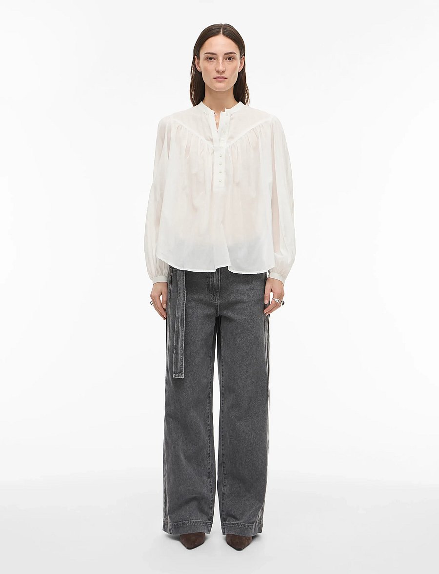 ROUGE EDIT - ROUSALLY L/S CHINA COLLAR SHIRT - koszule z długimi rękawami - cloud dancer - 4