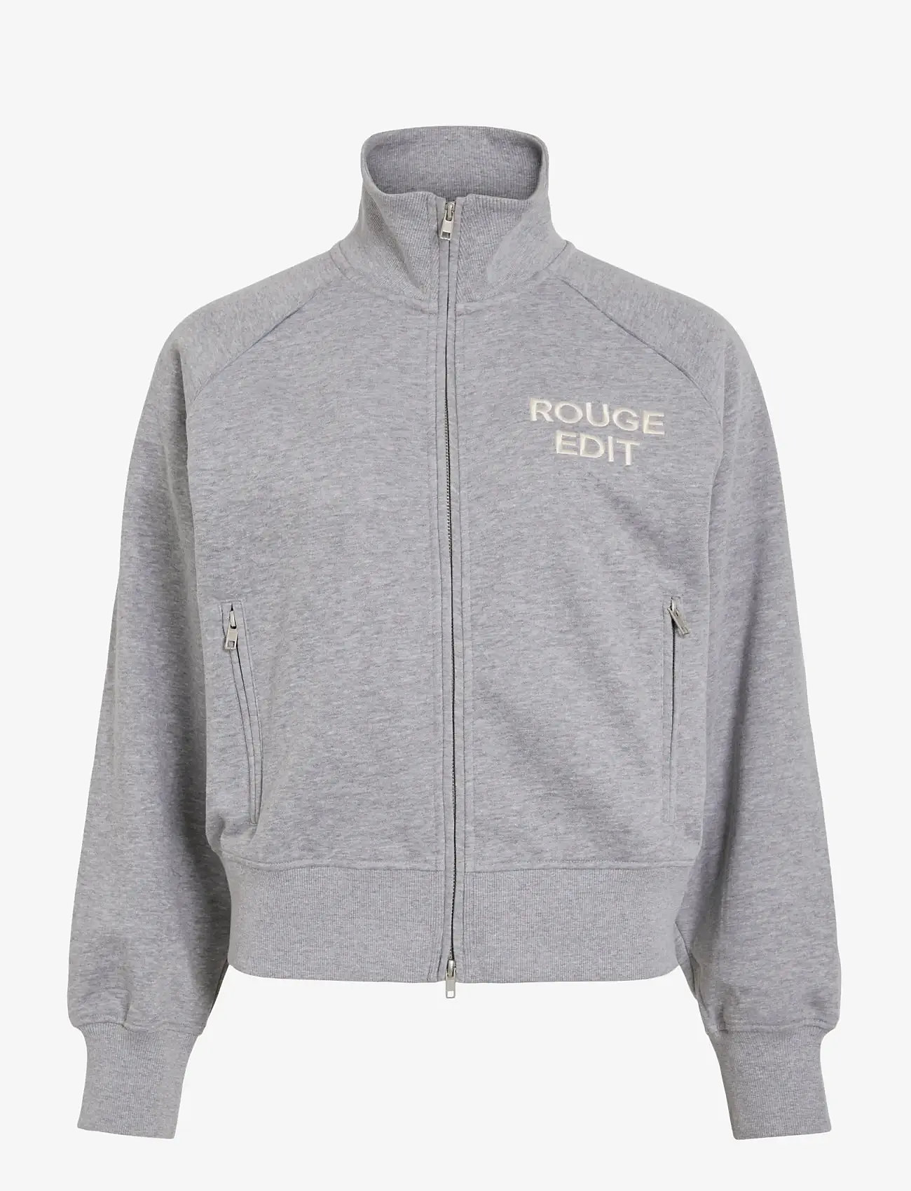 ROUGE EDIT - ROUYORK L/S HIGH NECK ZIPPER SWEAT - fleece og mellemlag - light grey melange - 1