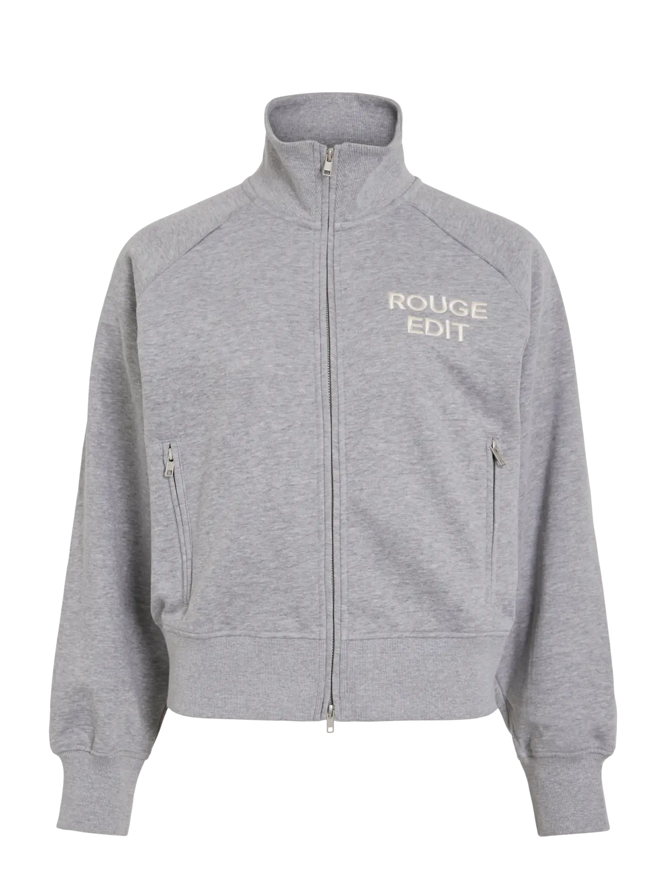 ROUGE EDIT ROUYORK L/S HIGH NECK ZIPPER SWEAT - Sweatshirts - LIGHT GREY MELANGE / grey