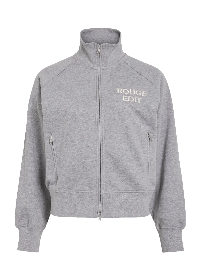 ROUGE EDIT - ROUYORK L/S HIGH NECK ZIPPER SWEAT - fleece og mellemlag - light grey melange - 1