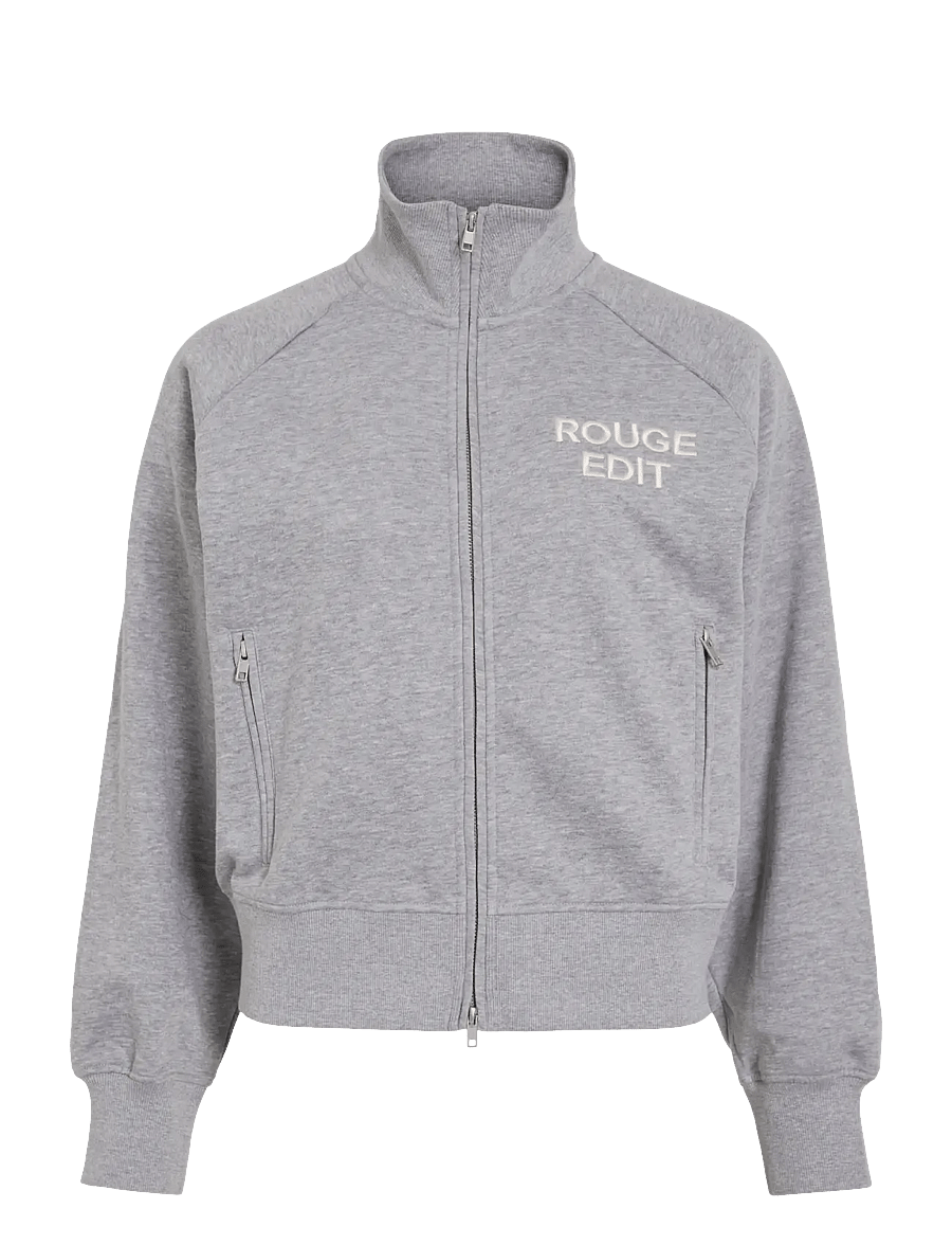 ROUGE EDIT - ROUYORK L/S HIGH NECK ZIPPER SWEAT - kampsunid ja vahekihid - light grey melange - 1