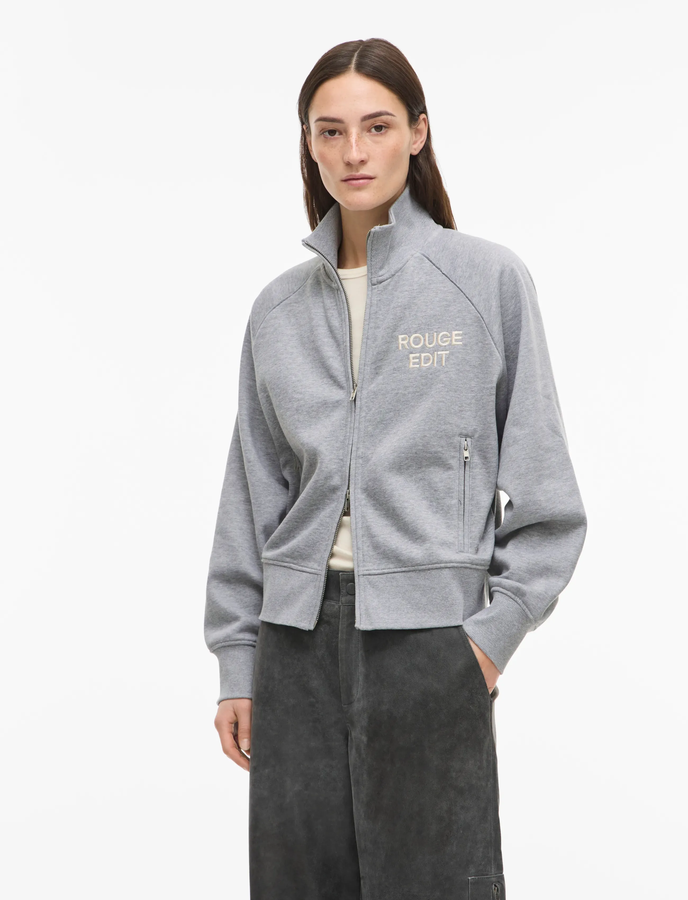 Rouyork L/S High Neck Zipper Sweat
