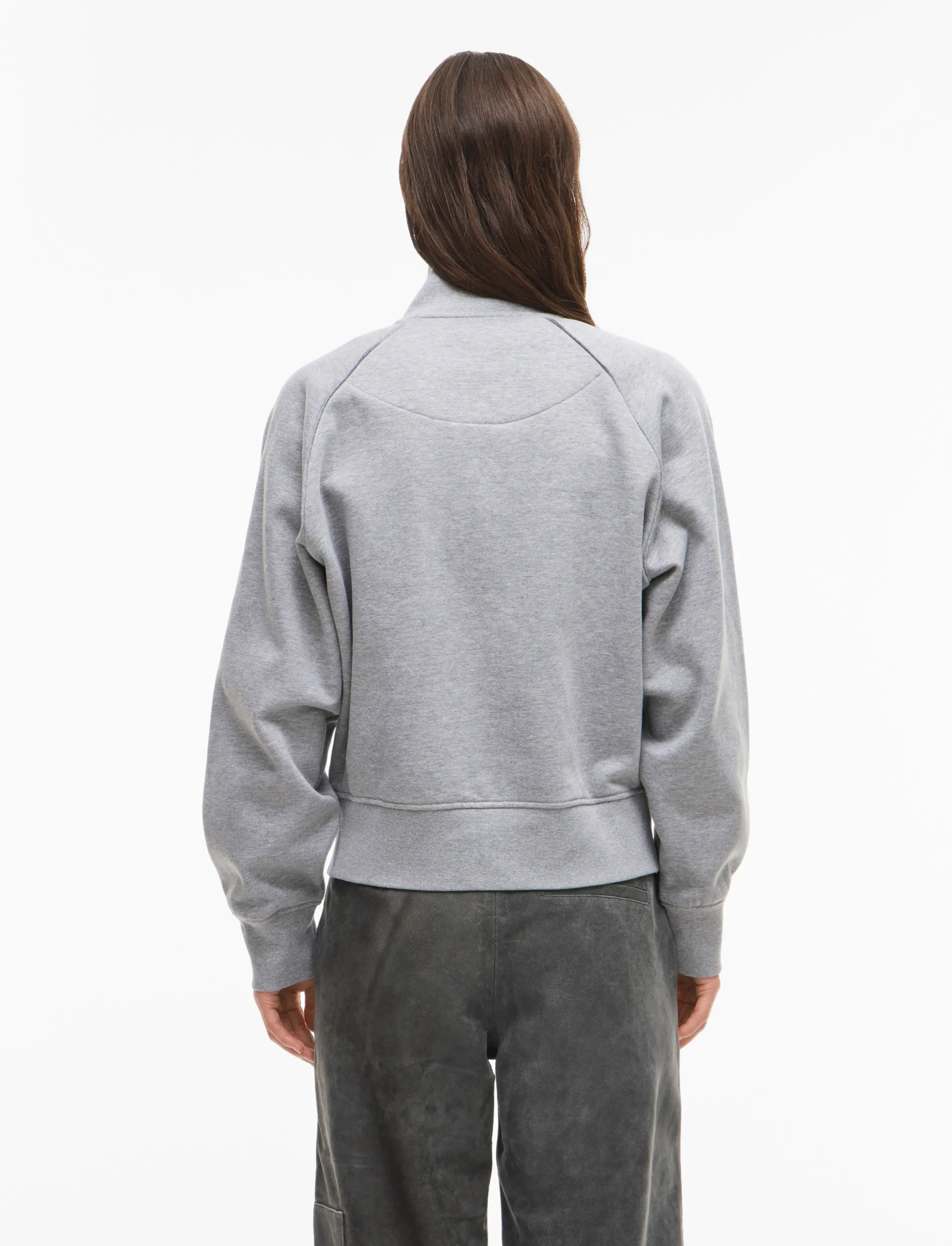 ROUGE EDIT - ROUYORK L/S HIGH NECK ZIPPER SWEAT - kampsunid ja vahekihid - light grey melange - 3
