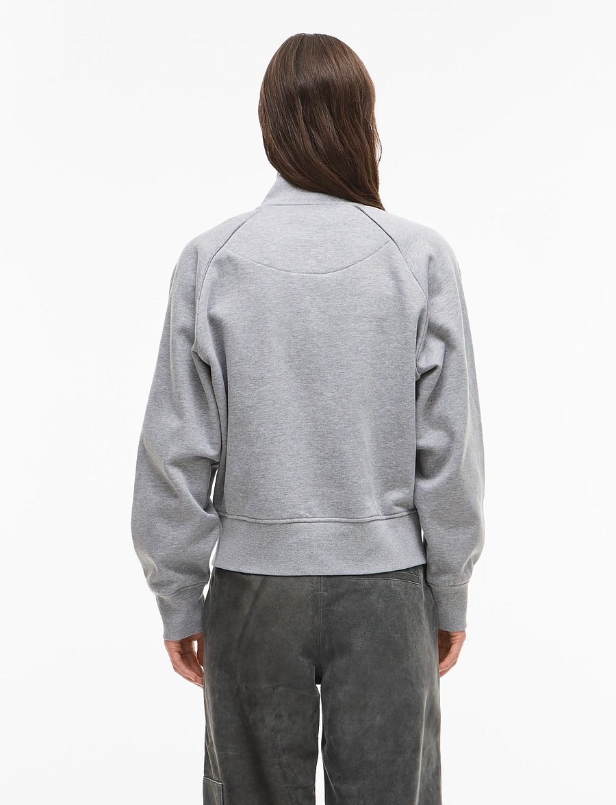 ROUGE EDIT - ROUYORK L/S HIGH NECK ZIPPER SWEAT - kampsunid ja vahekihid - light grey melange - 3