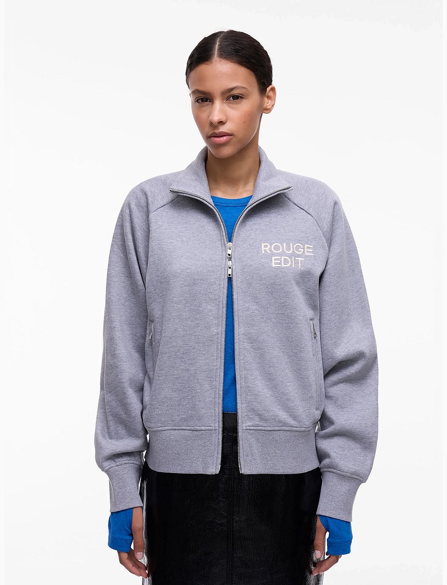 ROUGE EDIT - ROUYORK L/S HIGH NECK ZIPPER SWEAT - kampsunid ja vahekihid - light grey melange - 5