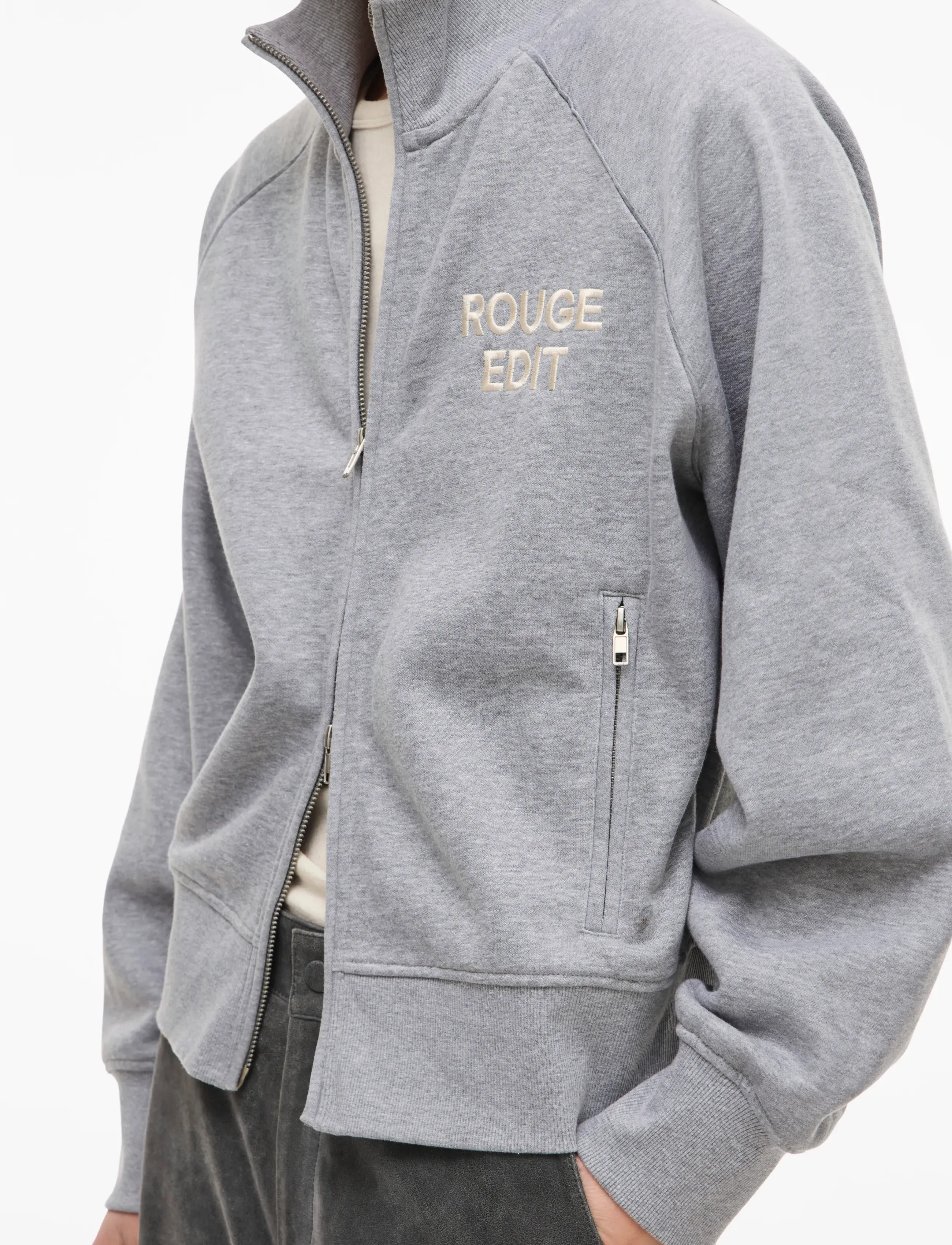 ROUGE EDIT Rouyork L/S High Neck Zipper Sweat sweatshirts dam – bild 5