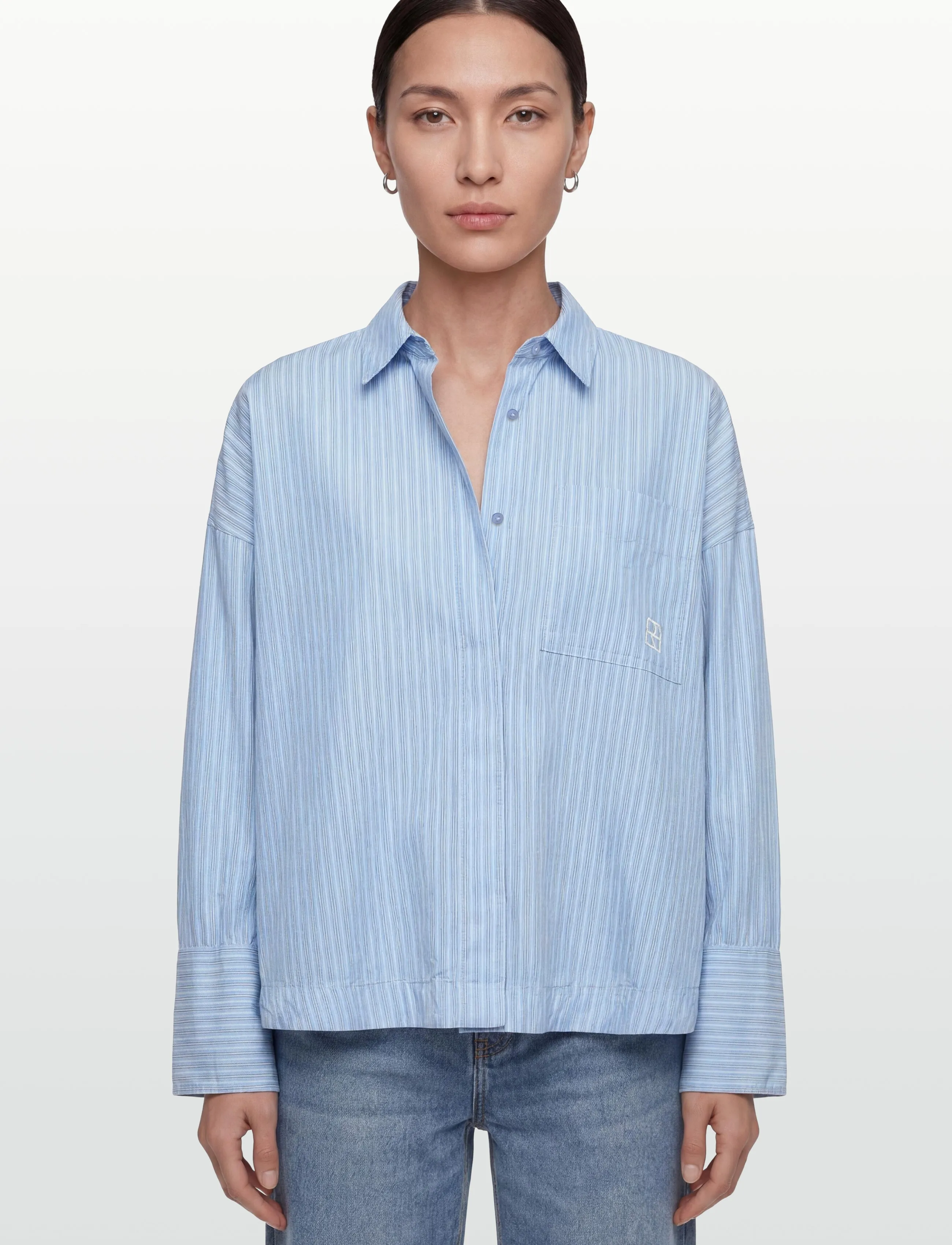 ROUGE EDIT - ROUINGRID L/S OVERSIZED SHIRT - pikkade varrukatega särgid - clear sky - 3