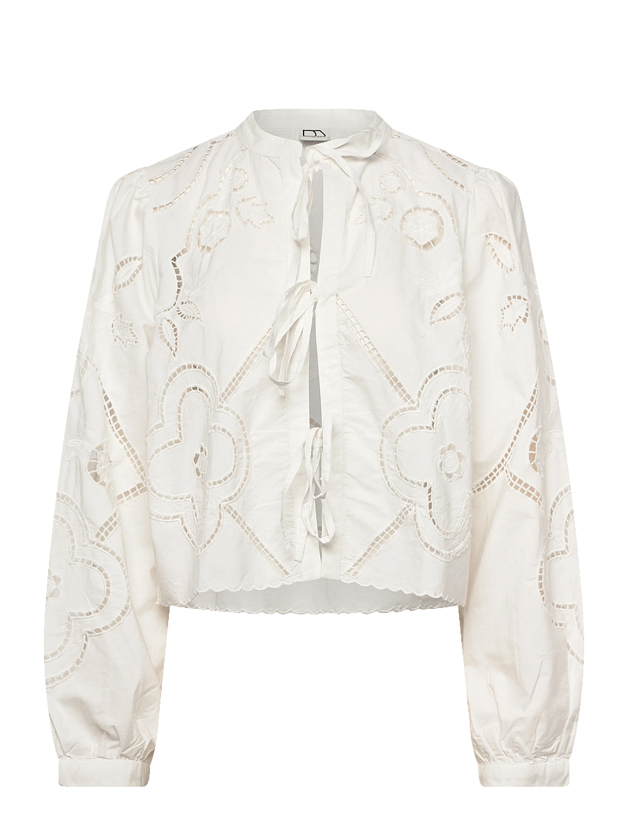 ROUGE EDIT - ROUCARIN L/S O-NECK TOP/PF/1 - langärmlige hemden - cloud dancer - 1