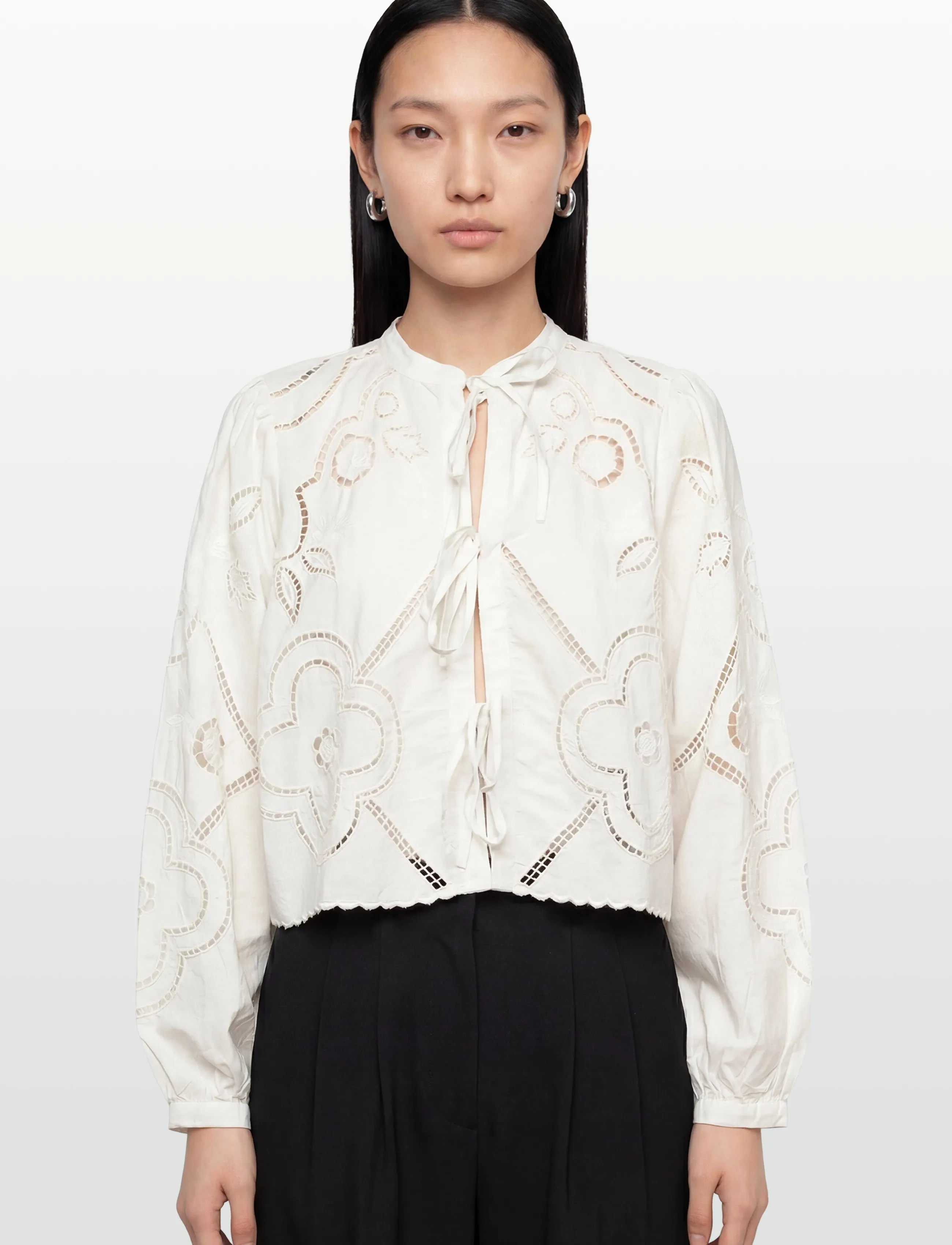 ROUGE EDIT - ROUCARIN L/S O-NECK TOP/PF/1 - langärmlige hemden - cloud dancer - 3