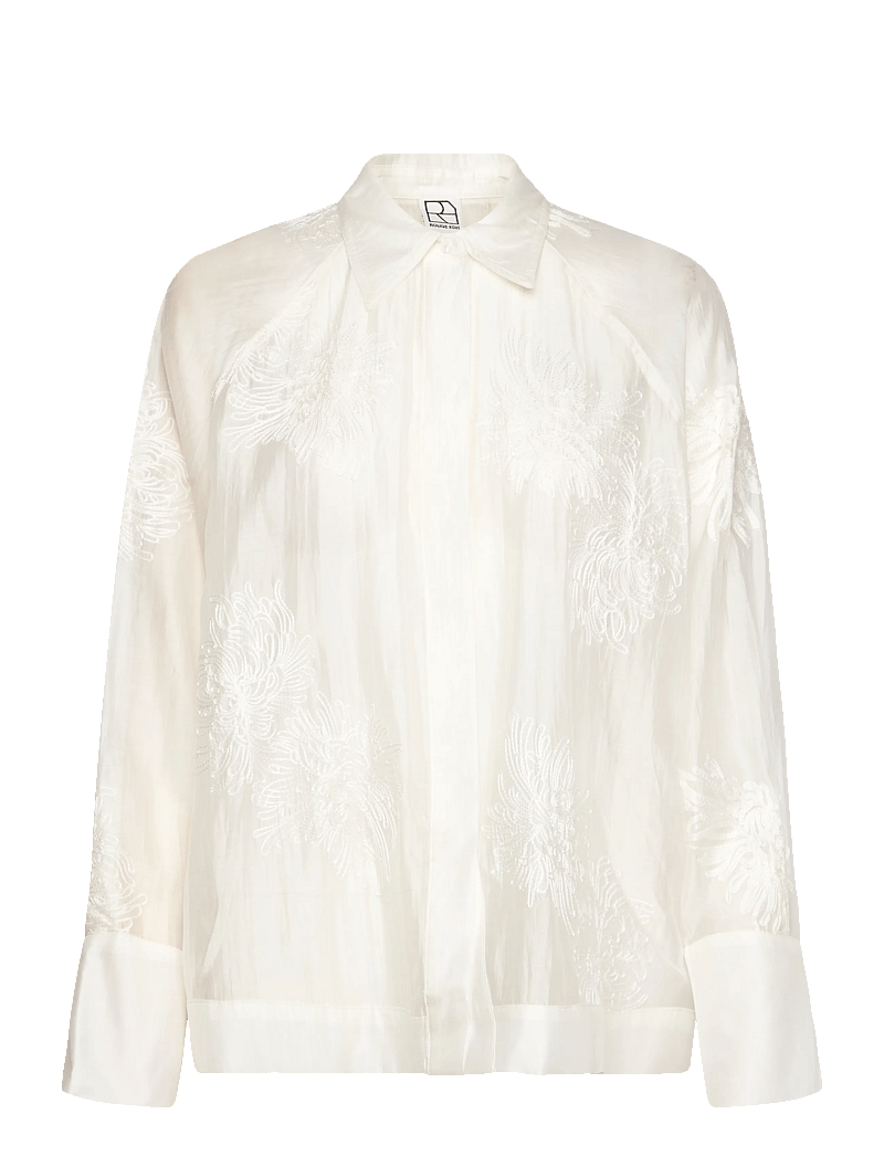 ROUGE EDIT - ROUVANNA L/S OVERSIZE SHIRT/2 - pikkade varrukatega särgid - cloud dancer - 0