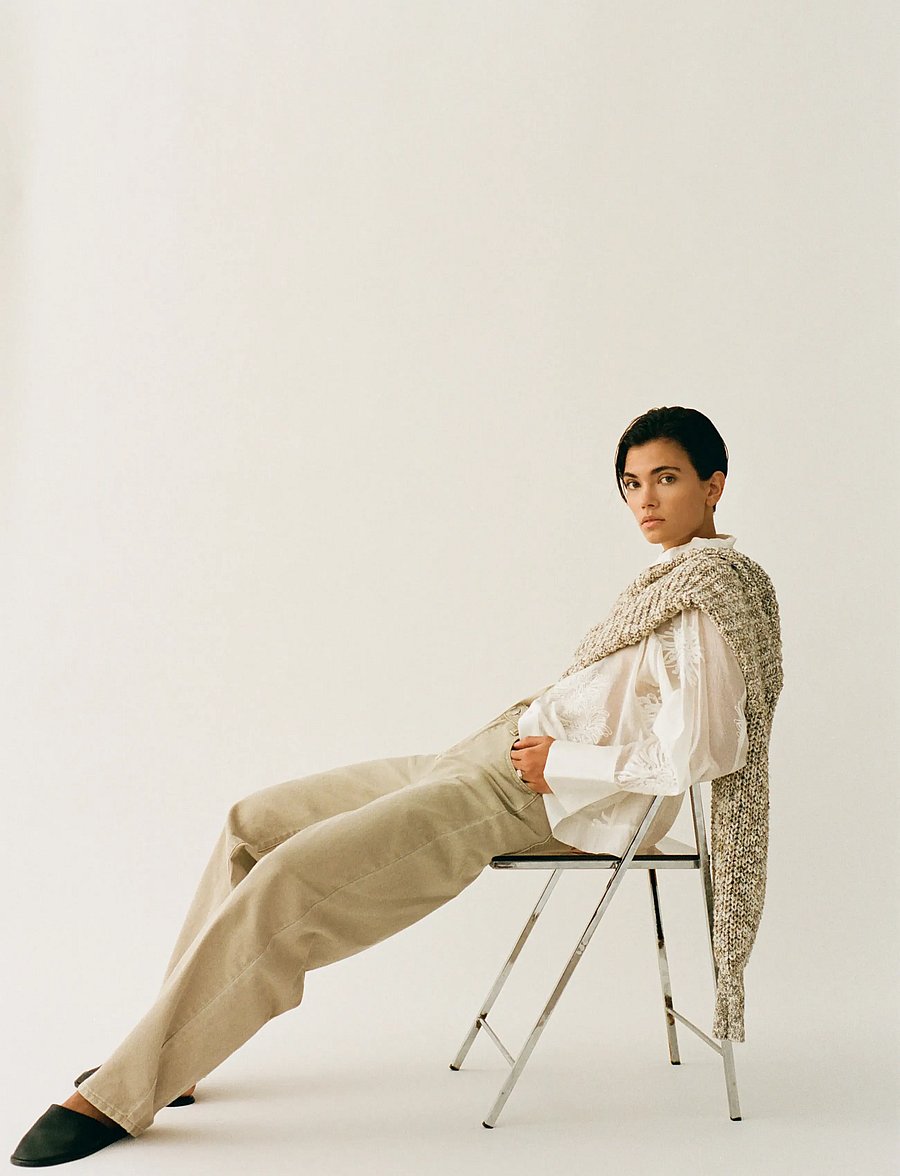 ROUGE EDIT - ROUVANNA L/S OVERSIZE SHIRT/2 - langærmede skjorter - cloud dancer - 0