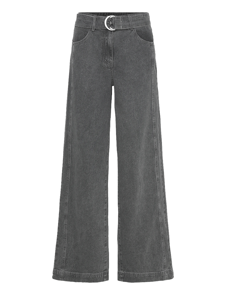 ROUGE EDIT - ROUASTA RW F/F WF JEANS - hosen mit weitem bein - light grey denim - 1