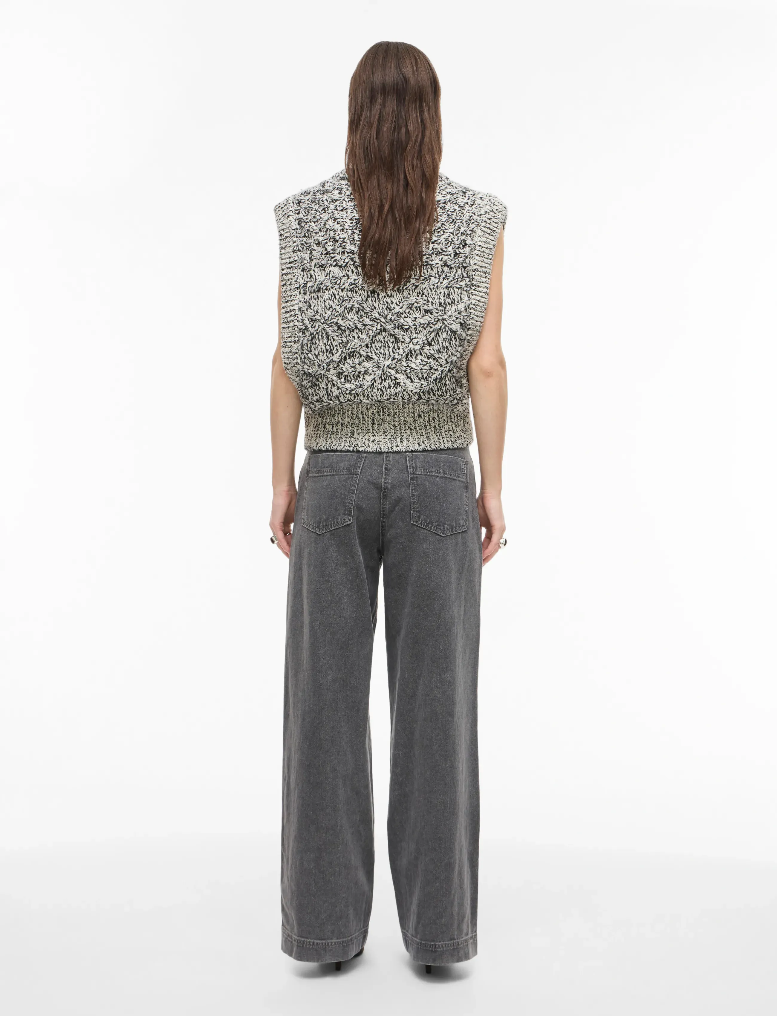 ROUGE EDIT - ROUASTA RW F/F WF JEANS - hosen mit weitem bein - light grey denim - 5