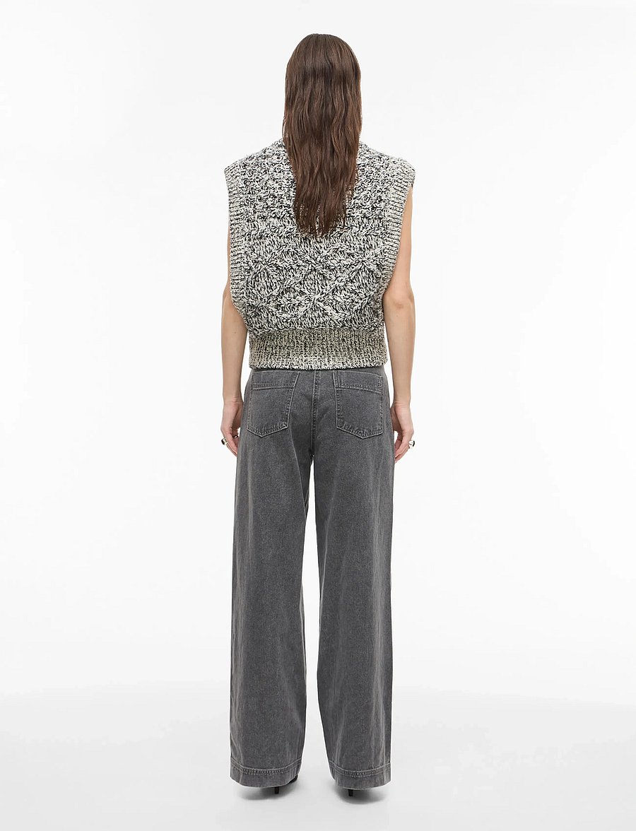 ROUGE EDIT - ROUASTA RW F/F WF JEANS - hosen mit weitem bein - light grey denim - 5