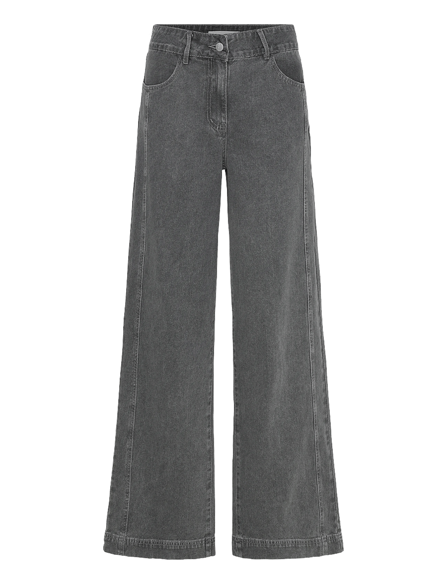 ROUGE EDIT - ROUASTA RW F/F WF JEANS - hosen mit weitem bein - light grey denim - 3