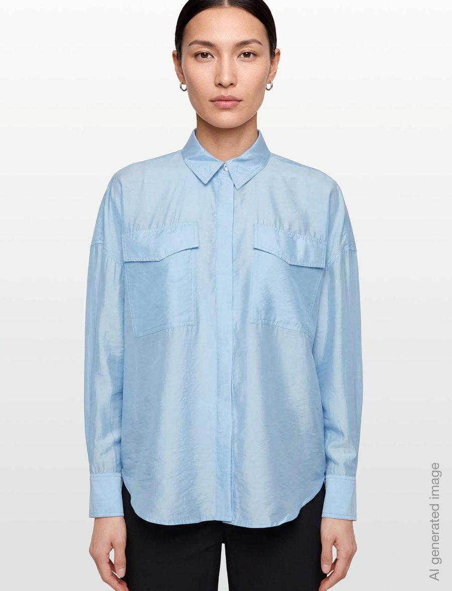ROUGE EDIT - ROUALININE L/S OVESIZED SHIRT - marškiniai ilgomis rankovėmis - clear sky - 3