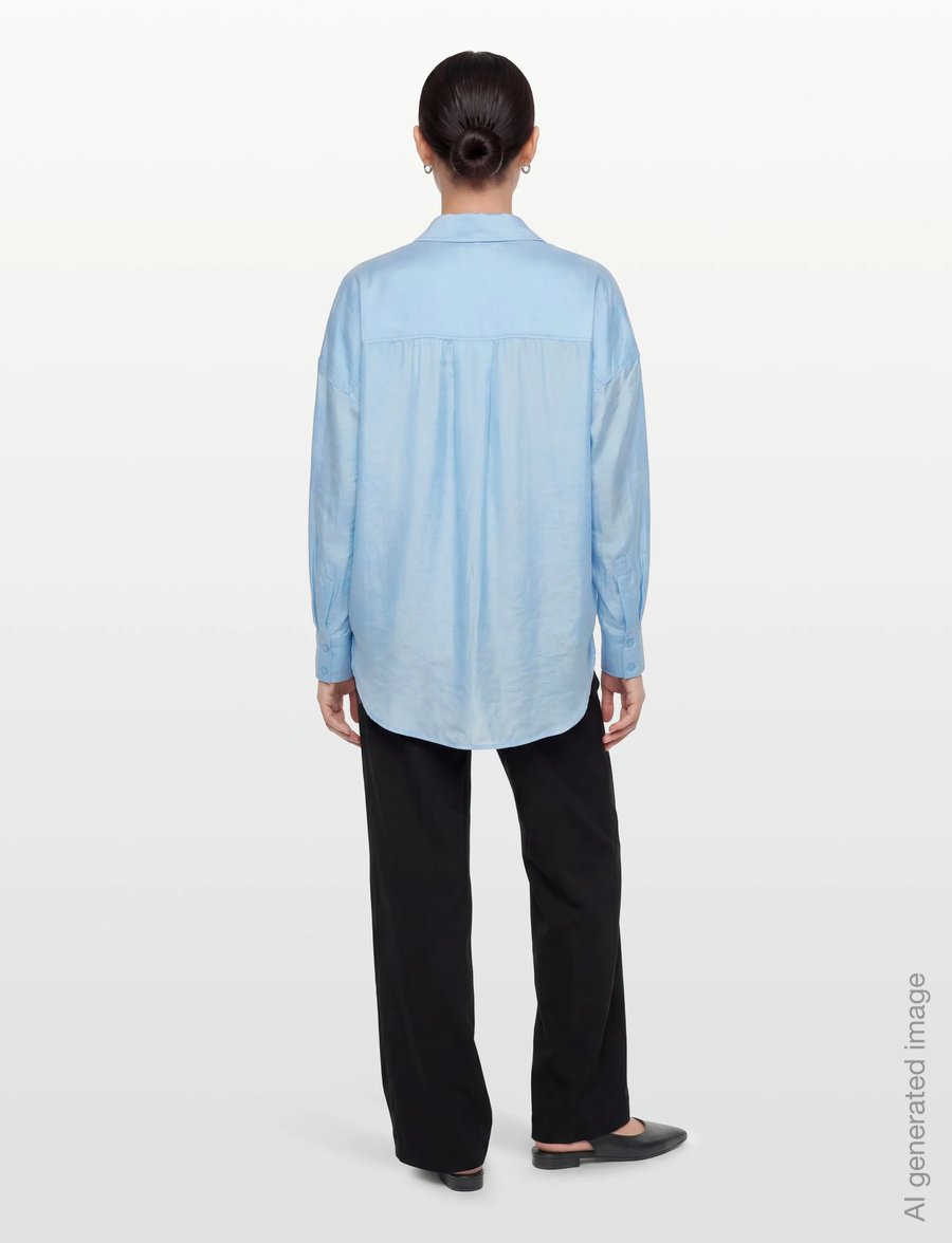 ROUGE EDIT - ROUALININE L/S OVESIZED SHIRT - marškiniai ilgomis rankovėmis - clear sky - 4