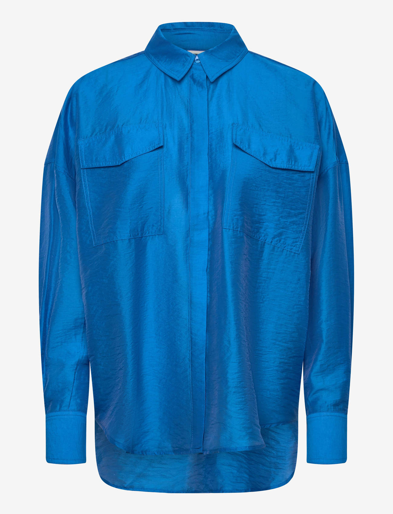 ROUGE EDIT - ROUALININE L/S OVESIZED SHIRT - long-sleeved shirts - directoire blue - 1
