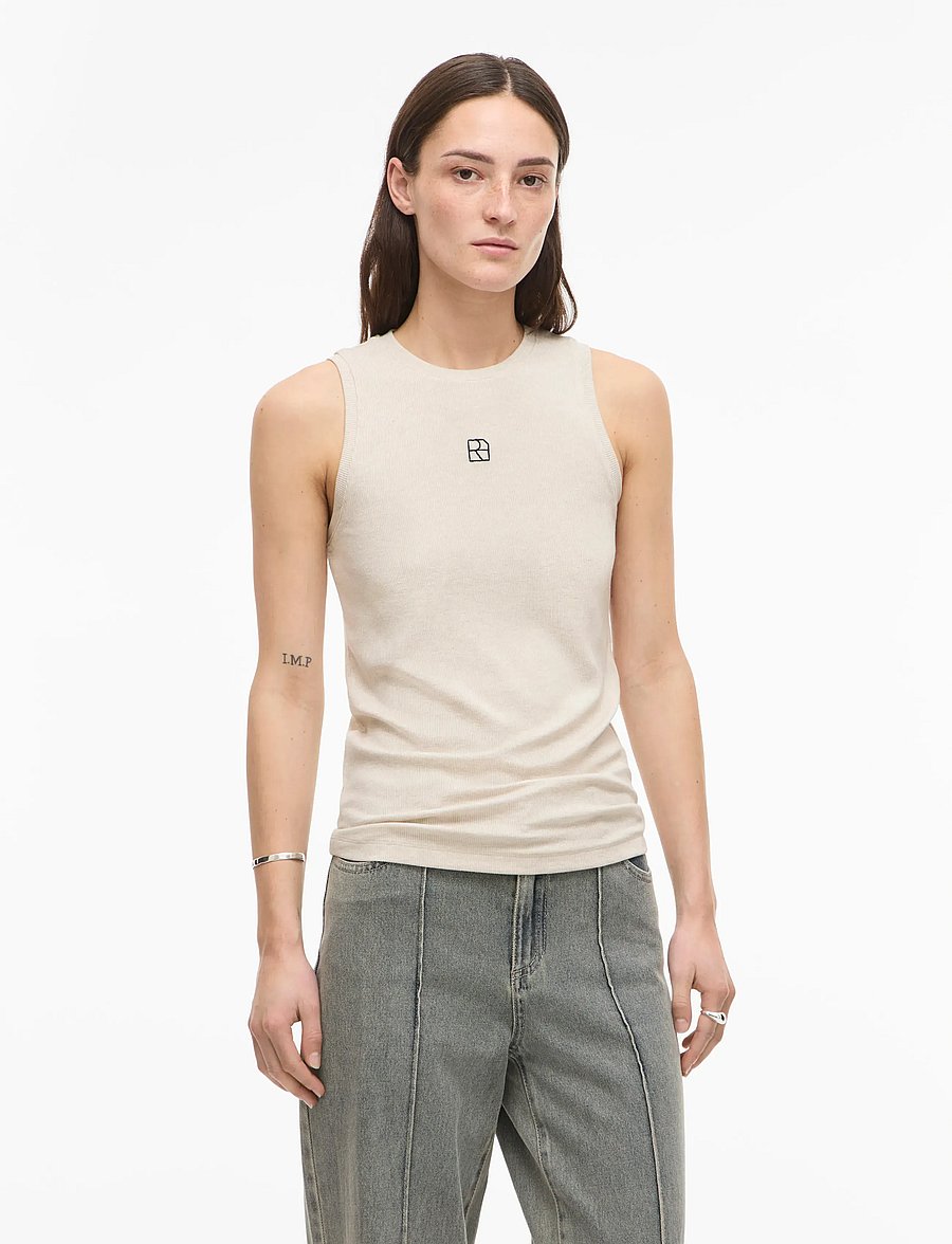 ROUGE EDIT - ROUHELENAS TANK TOP - tanktops - super light natural melan - 1
